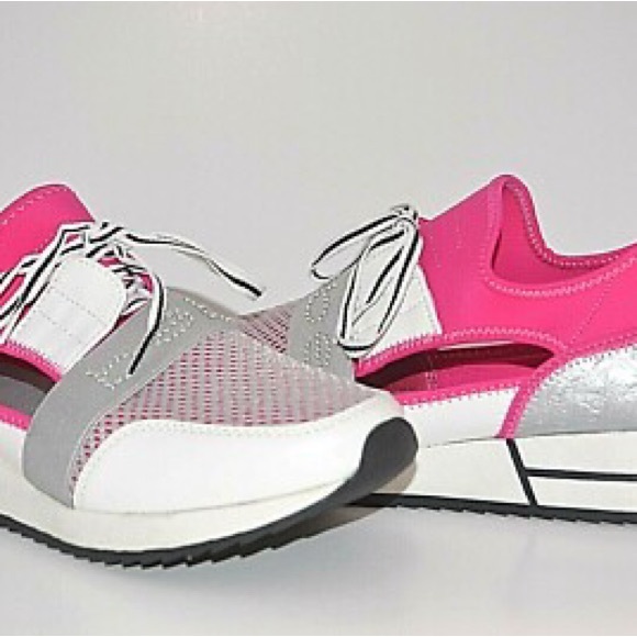 bebe Shoes - bebe Pink and White Women's Sneakers